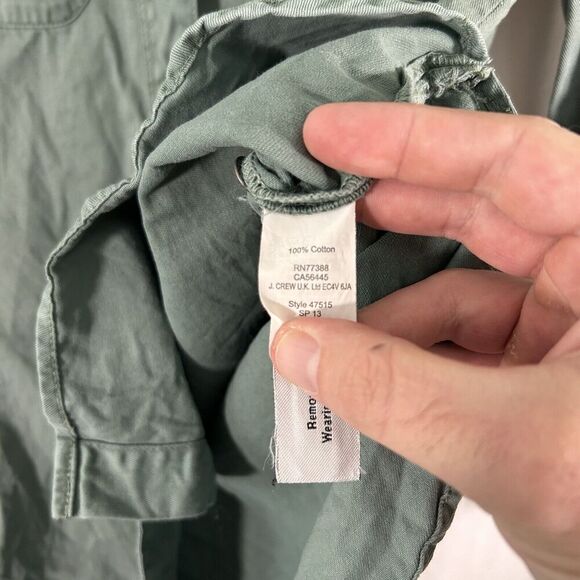Madewell Jacket Women's Small Green Button Up Long Sleeve 100% Cotton - Picture 5 of 9